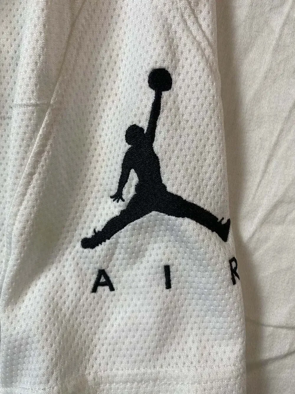Nike Air Jordan Rise White/Black Mesh Basketball Shorts Size Large (1178)